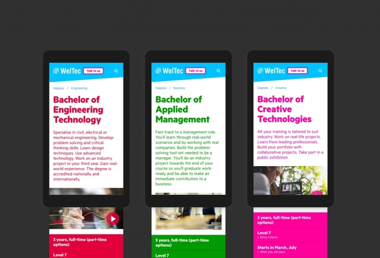 Screenshots of the different colour themes that can be applied to subjects and courses